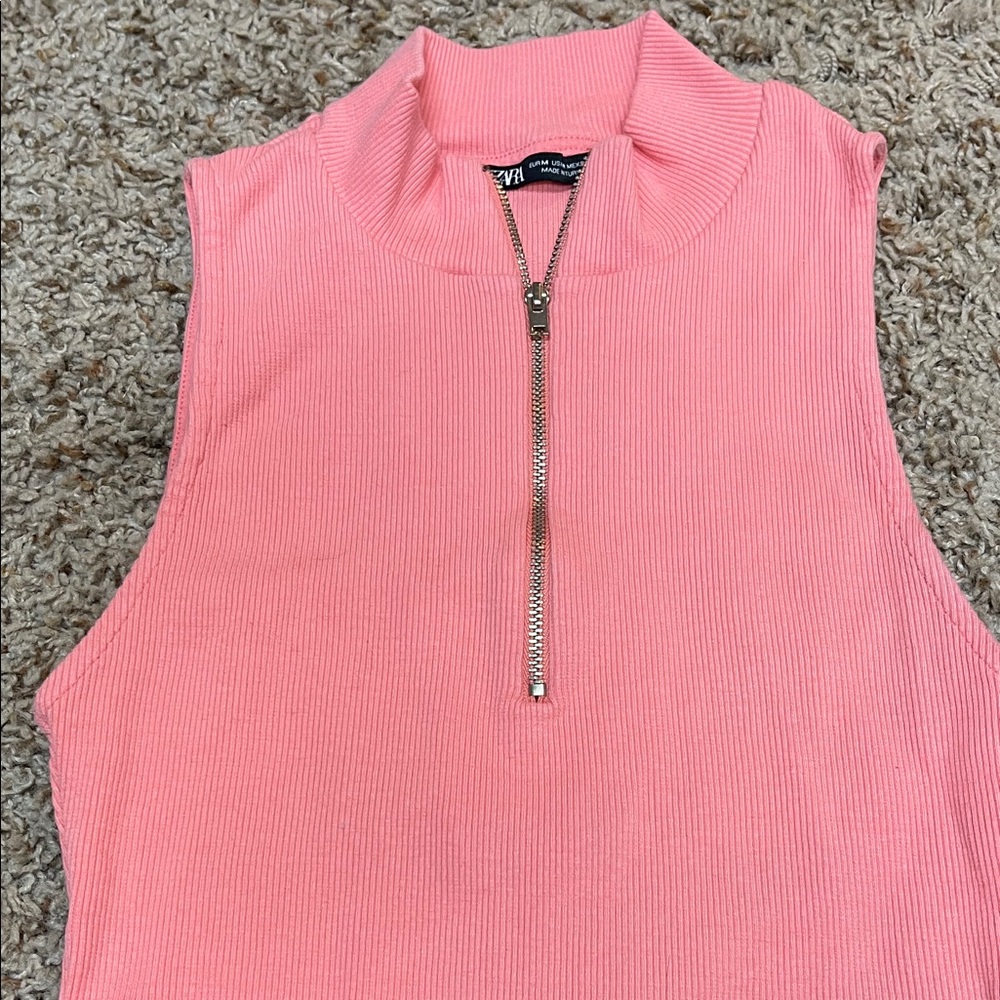 Zara Coral Sleeveless Tank Top